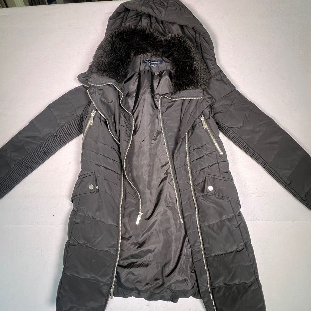 French Connection Puffer Parka Womens S Black Excellent